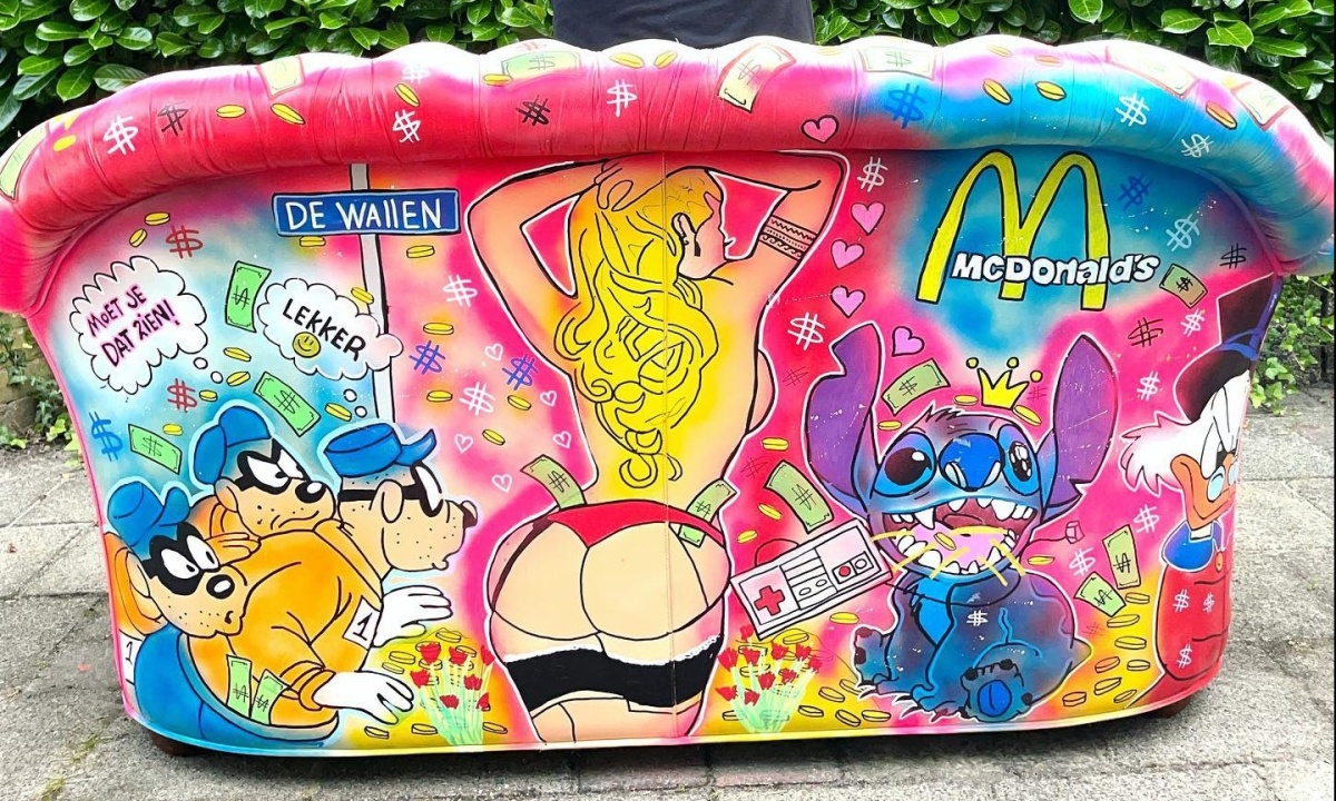 Nieuw project: Chesterfield bank tot een kunstwerk omgetoverd